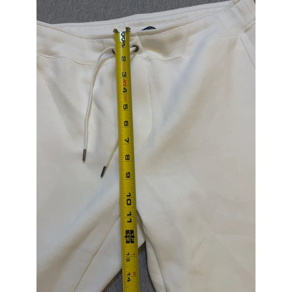 Polo Ralph Lauren Mens White Fleece Jogger Sweatpants Navy Pony Logo Size Large